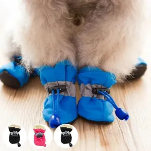 AnniePaw 4 Pcs Soft-Soled Puppy Shoes - Waterproof Winter Boots