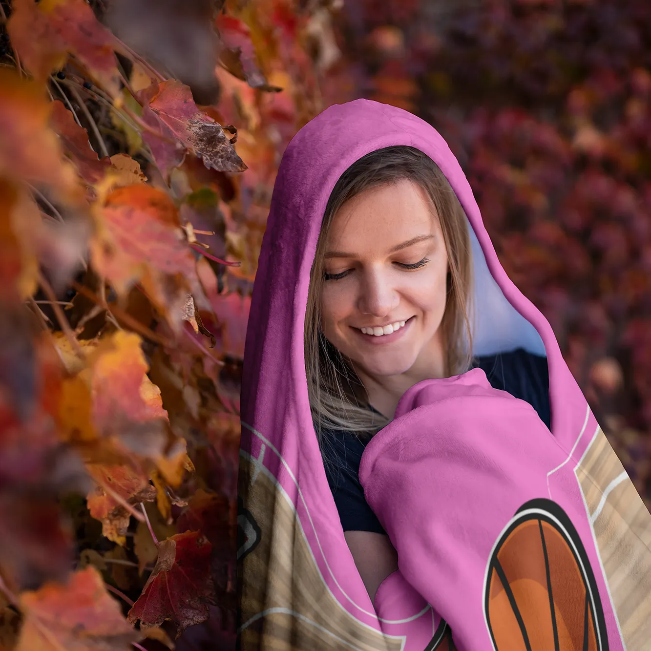 Basketball Mom Hooded Blanket - Pink [Unique, Limited Edition]