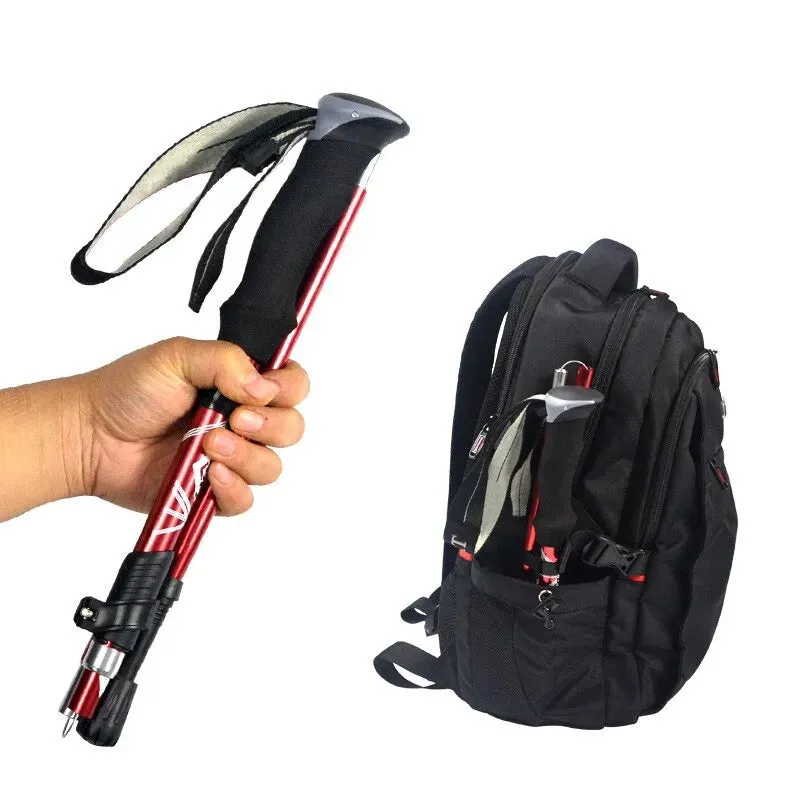 Collapsible Trekking Poles Five-fold Walking Sticks for Hiking