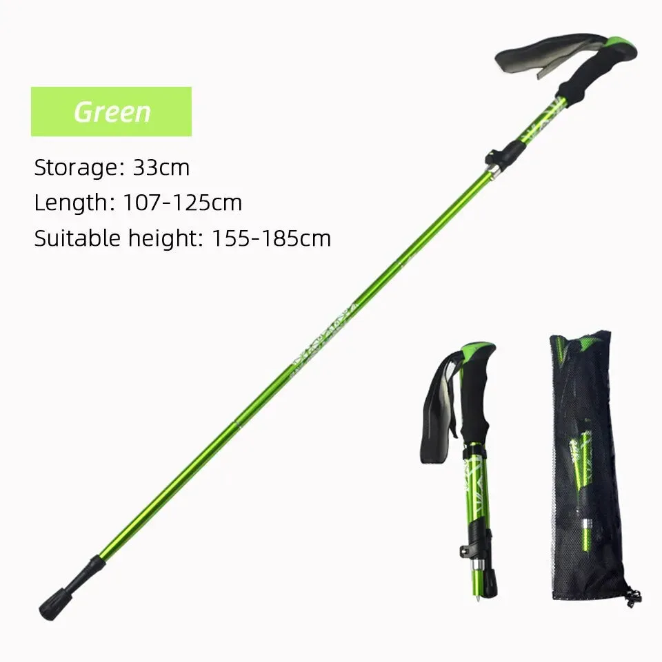 Collapsible Trekking Poles Five-fold Walking Sticks for Hiking