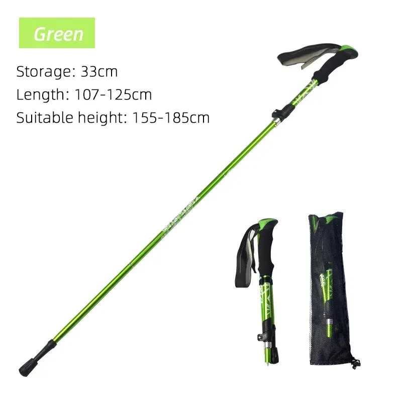 Collapsible Trekking Poles Five-fold Walking Sticks for Hiking