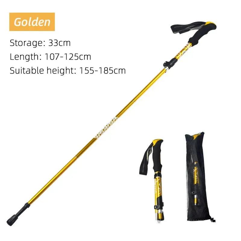 Collapsible Trekking Poles Five-fold Walking Sticks for Hiking