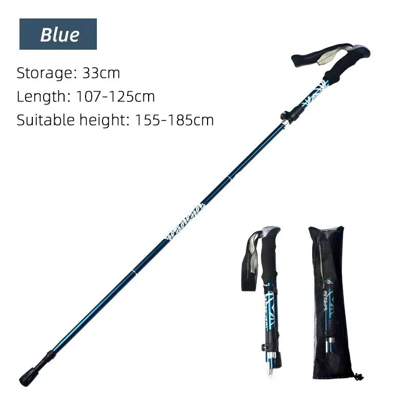 Collapsible Trekking Poles Five-fold Walking Sticks for Hiking