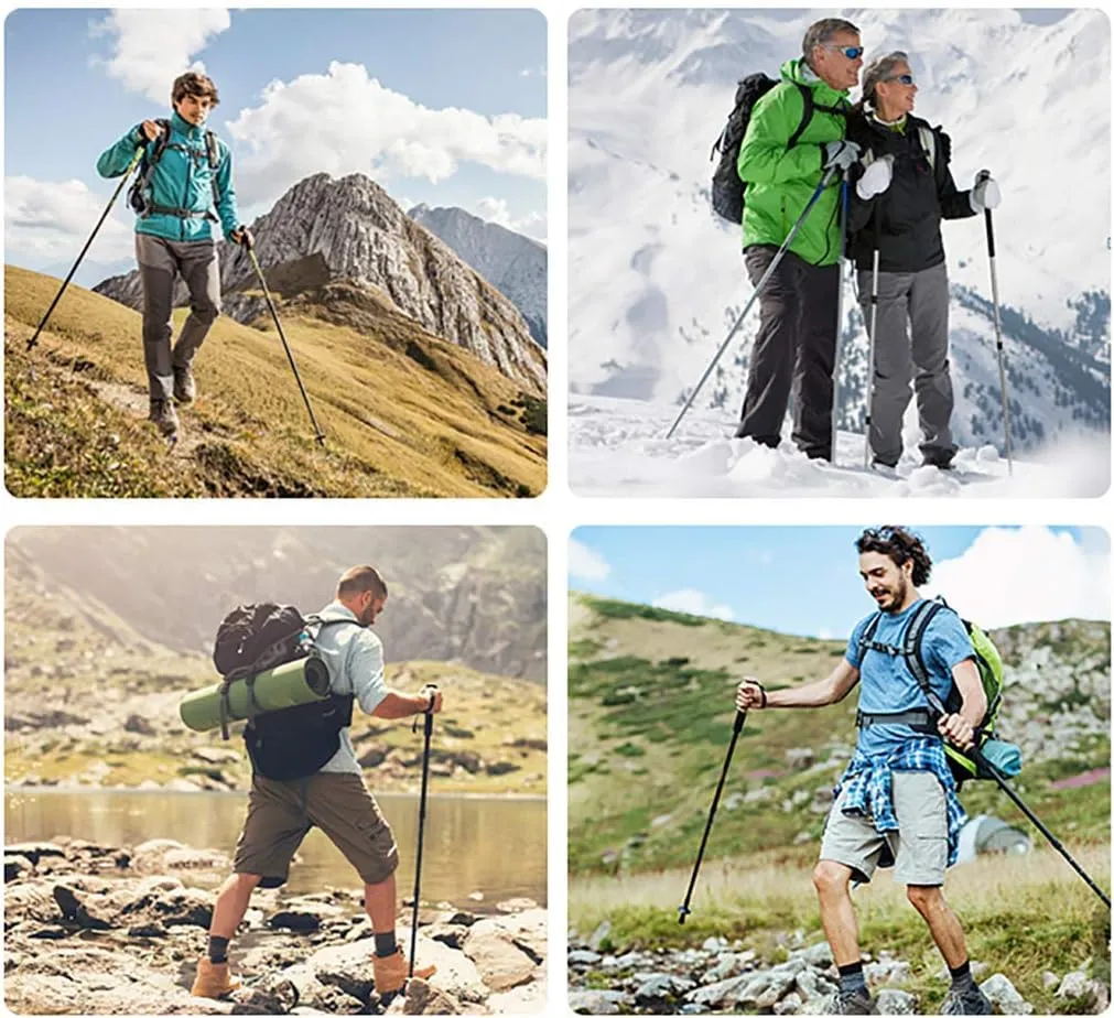 Collapsible Trekking Poles Five-fold Walking Sticks for Hiking