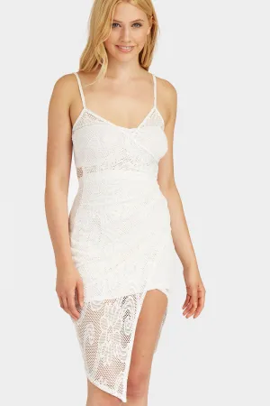 Cream Crochet Jenner Wrap Mini Dress