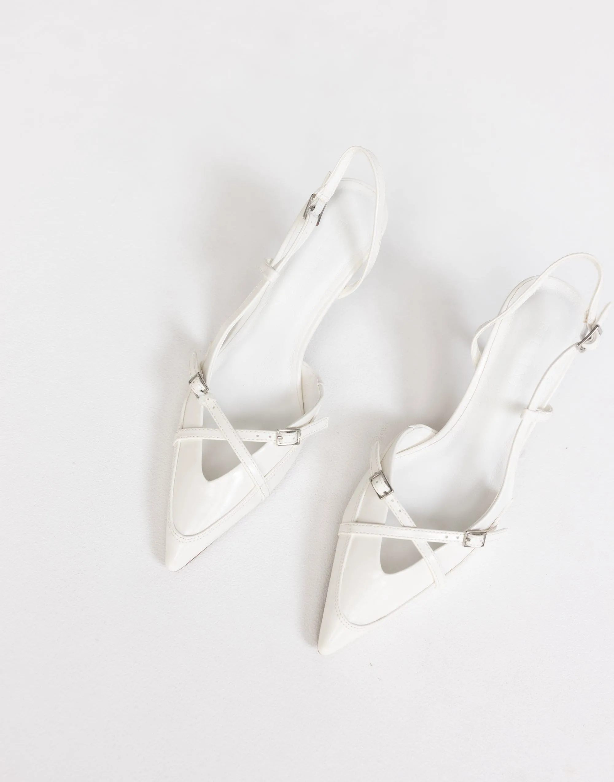 Huxly Heels (White Shine) - By Billini