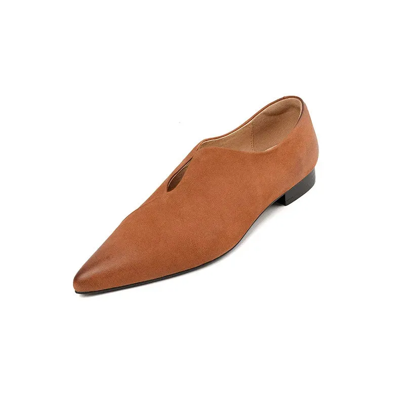 Retro Low Heel Pointed Toe Pumps