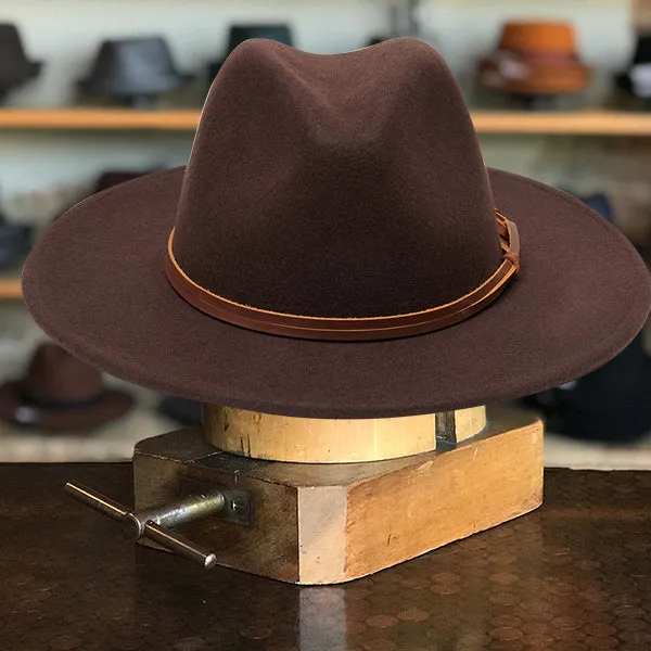 Timeless Elegance Fedora in Saddle