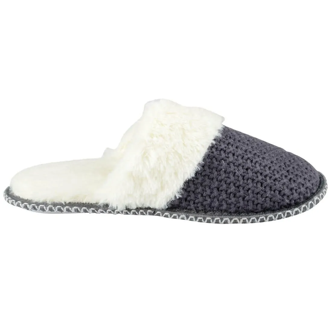 Valentina Knitted Mule Womens Slippers With Fleece Lining