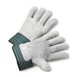 West Chester 600-EA/S Superior Grade Split Cowhide Leather Palm Glove with Full Leather Back - Rubberized Safety Cuff