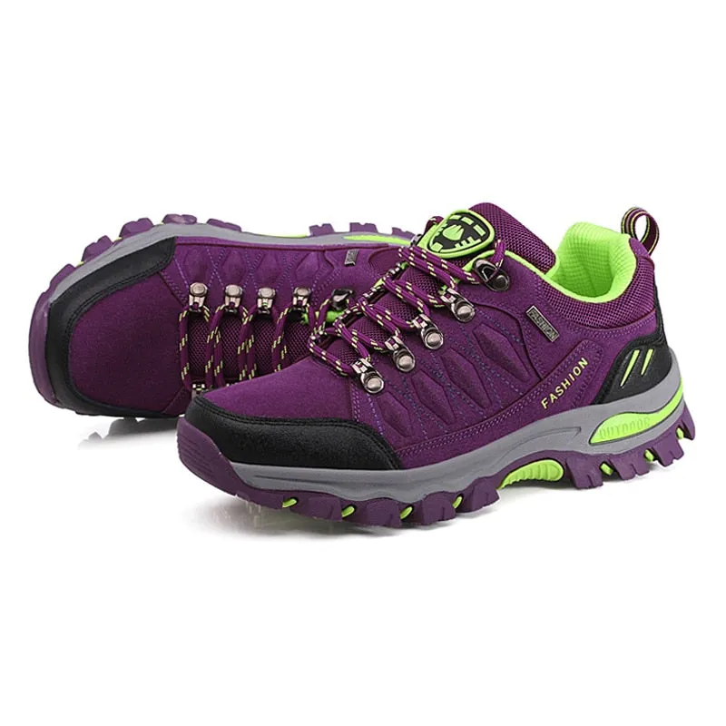 Women Outdoor Leather Trekking Hiking Shoes Mountain Sneakers Treking Walking Shoes - WHS50170