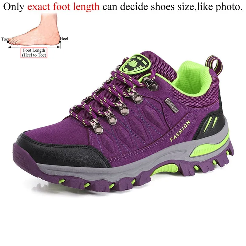 Women Outdoor Leather Trekking Hiking Shoes Mountain Sneakers Treking Walking Shoes - WHS50170