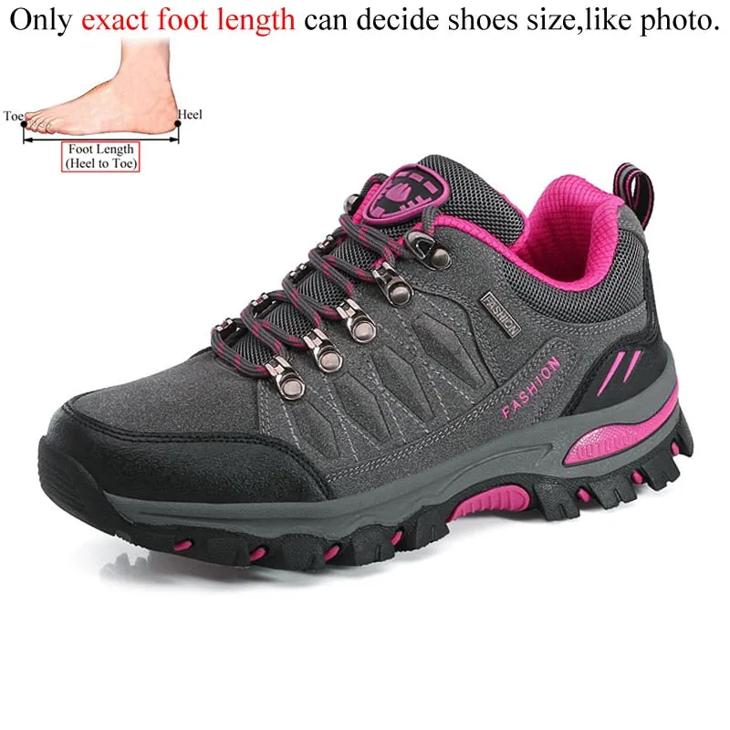 Women Outdoor Leather Trekking Hiking Shoes Mountain Sneakers Treking Walking Shoes - WHS50170